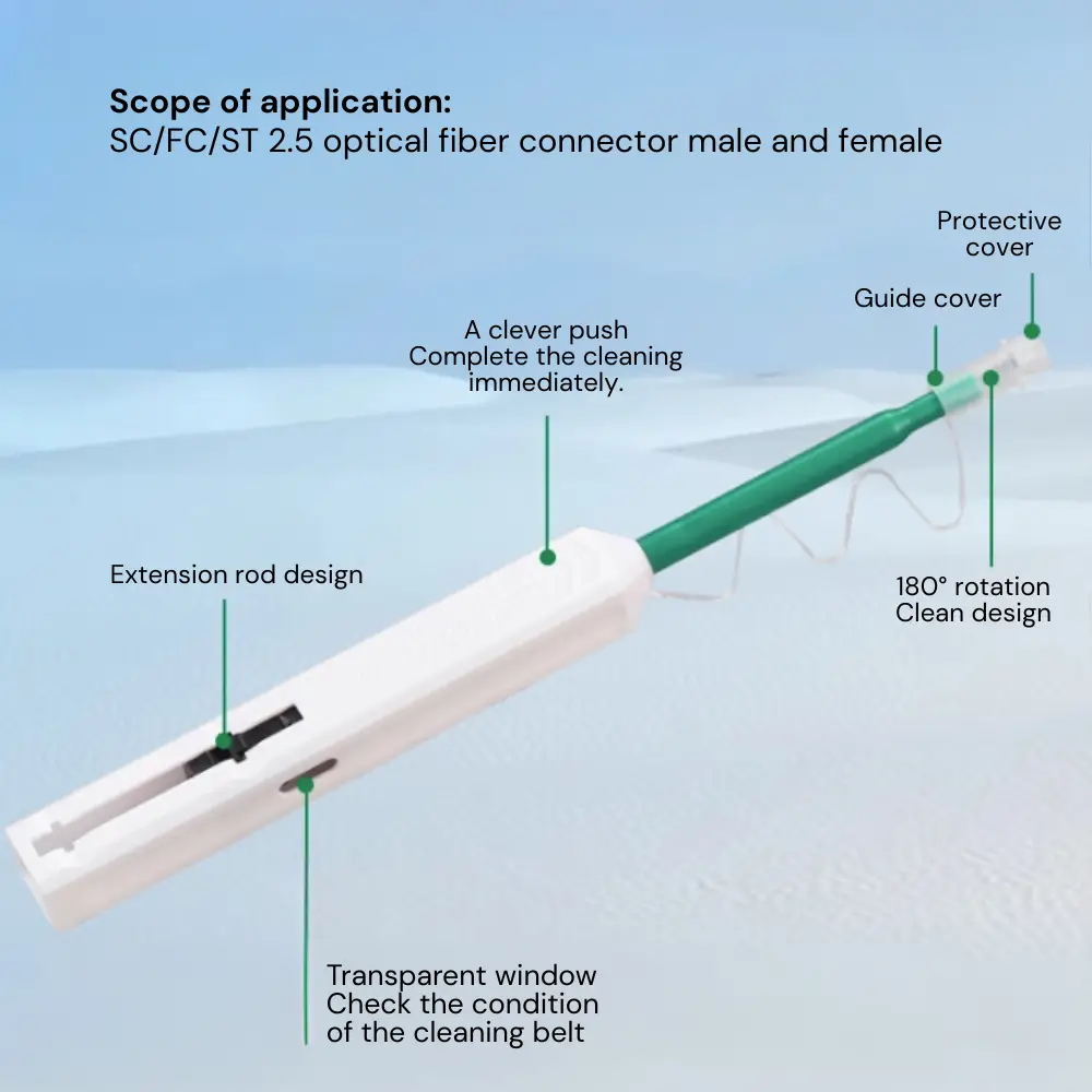 Fiber Optic Cleaning Pen- One-Click Connector Cleaner 2.5mm
